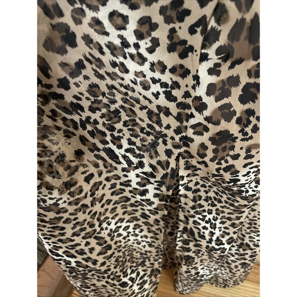 Leopard Print Large Maxi Dress in Brown Leopard Lined Long Sheer Spaghetti Strap - Picture 5 of 9